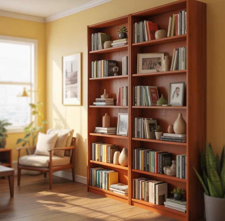 Polica sa knjigama i slikama